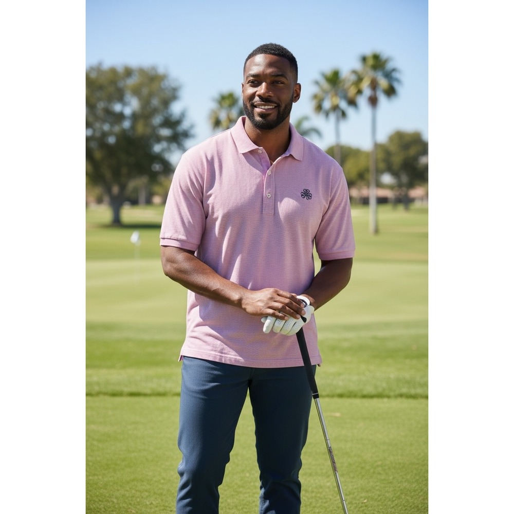 Polo Golf Ralph Lauren Mens Pink White Stripe Stretch Lisle Polo‎ Shirt XXL